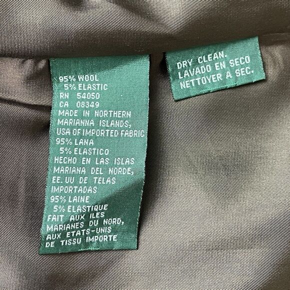 Ralph Lauren Wool Equestrian Jacket Women's Vintage 12 Green Gabardine Military - Picture 8 of 16